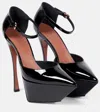 Amina Muaddi Angelica Patent-leather Platform Pumps In Black