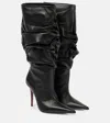 Amina Muaddi Anok 105 Leather Over-the-knee Boots In Black