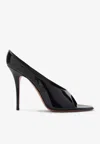 Amina Muaddi Anok Slipper 105 Patent Black 105 Mm Sm In Black