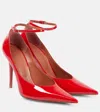 Amina Muaddi Anok 105 Patent Leather Pumps In Red