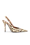 Amina Muaddi Satin Leopard Anok Slingback Pumps 105 In Leopard