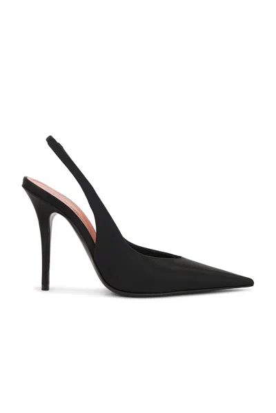 Amina Muaddi Anok 105 Satin Sling Pump In Black