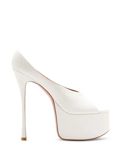 Amina Muaddi Anok 155 Plateau Slippers In White