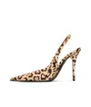 Amina Muaddi Satin Leopard Anok Slingback Pumps 105 In Nude