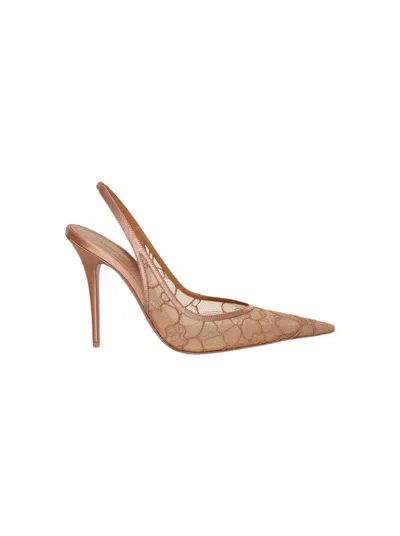 AMINA MUADDI AMINA MUADDI ANOK LACE SLINGBACK PUMP - LATTE