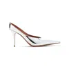 Amina Muaddi Anok Pointed Toe Mule In Silver
