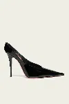 Amina Muaddi Anok Mule 105 In Patent Black