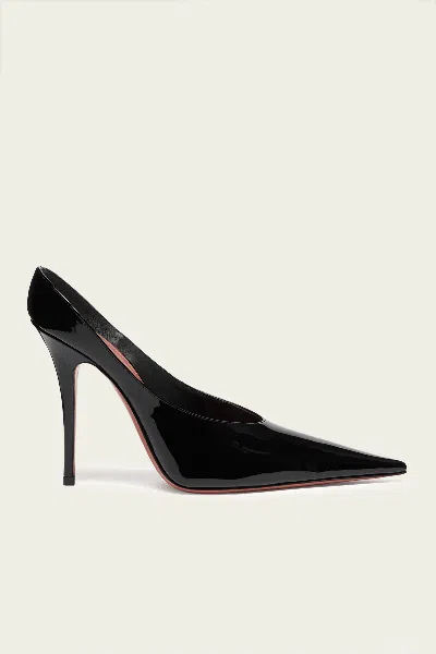 Amina Muaddi Anok Mule 105 In Patent Black