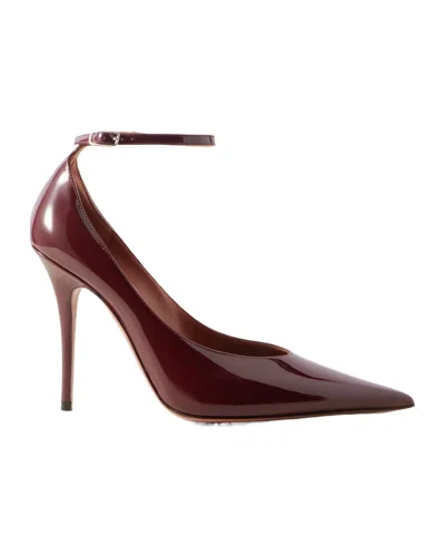 Amina Muaddi Anok Patent-leather Pumps In Brown