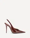 Amina Muaddi 105mm Anok Sling Slingback Pointed-toe Pumps In Burgundy