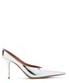 Amina Muaddi Anok Pointed Toe Mule In Silver