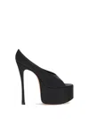 Amina Muaddi Black Anok Plateau Heeled Sandals In Black