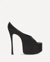 Amina Muaddi Black Anok Plateau Heeled Sandals In Black