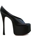 Amina Muaddi Black Anok Plateau Heeled Sandals In Black