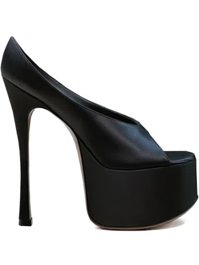 Amina Muaddi Anok Satin Platform Pumps