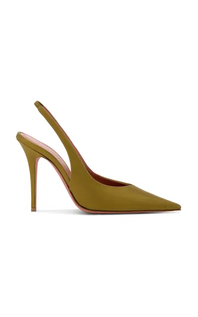 Amina Muaddi Anok Satin Slingback Pumps In Pattern
