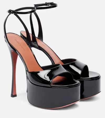 Amina Muaddi Aya 155 Patent Leather Platform Sandals