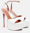 Amina Muaddi Aya 155 Patent Leather Platform Sandals
