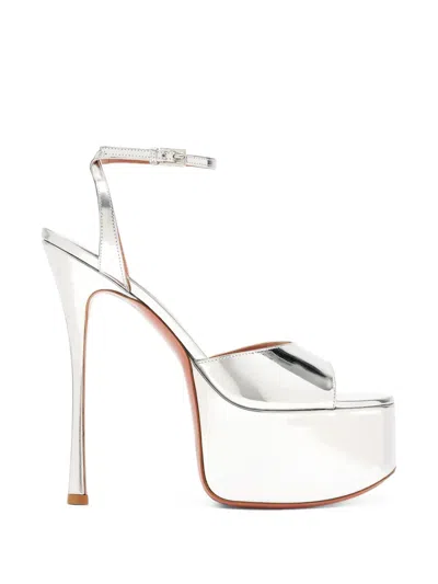 Amina Muaddi Aya Platform Sandals In Silver