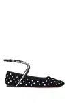 Amina Muaddi Ane Crystal Lace-up Velvet Ballet Flats