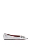 Amina Muaddi 5mm Camelia Mirror Leather Ballerinas