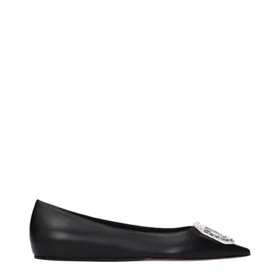 Amina Muaddi Ballerine Camelia Women Leather Black