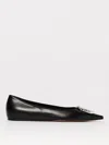 Amina Muaddi Camelia Ballerinas In Black Hammered Leather In Black