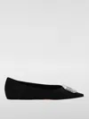 Amina Muaddi Camelia Ballerinas In Black Hammered Leather In Schwarz