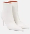 Amina Muaddi Ankle Boots Barbara 90 Aus Leder In Weiss