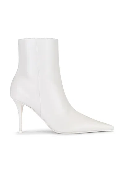 Amina Muaddi Barbara 90 Nappa Bootie In White