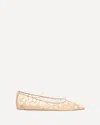 Amina Muaddi Barbara Lace Pointed-toe Ballet Flats