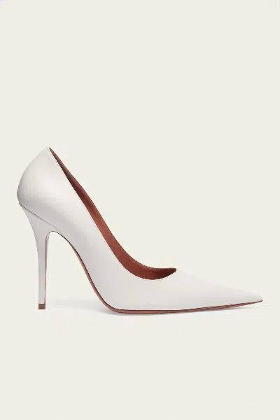 Amina Muaddi Barbara Pump 105 In White Nappa