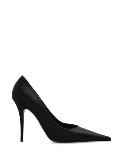 Amina Muaddi Satin Barbara Pumps 105 In Black
