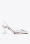 Amina Muaddi Begum Crystal-embellished Pvc Slingback Pumps In Transparent