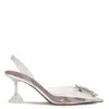 Amina Muaddi Begum 70 Glass Transparent Pvc Slingbacks In White