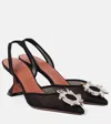 Amina Muaddi Mesh Begum Slingback Pumps 70 In Black