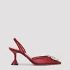 Amina Muaddi 95mm Begum Crystal-embellished Heeled Sandals In Red