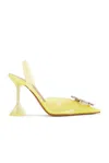 Amina Muaddi Begum Glass 70 Pvc Slingback Pumps In Canary