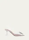 Amina Muaddi Begum Clear Crystal Slingback Pumps In White