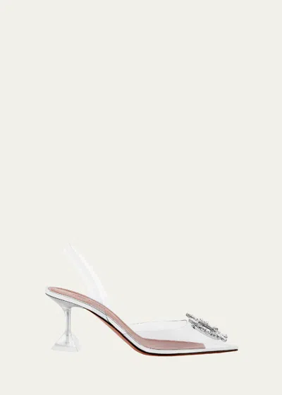 Amina Muaddi Begum Clear Crystal Slingback Pumps