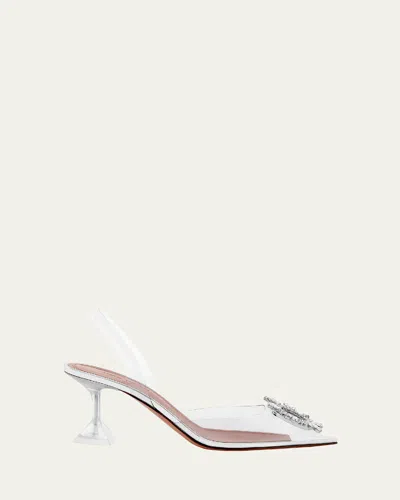 AMINA MUADDI BEGUM CLEAR CRYSTAL SLINGBACK PUMPS