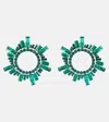 Amina Muaddi Begum Crystal-embellished Earrings In Emerald
