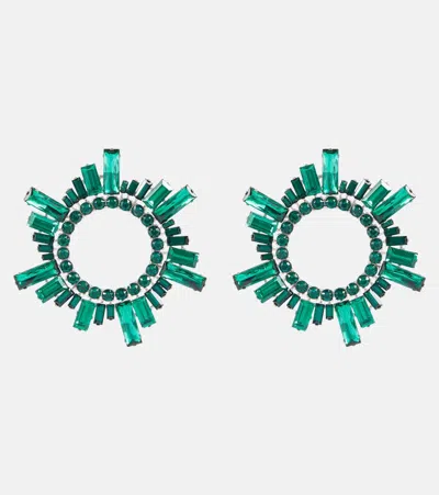 Amina Muaddi Begum Crystal-embellished Earrings In Emerald
