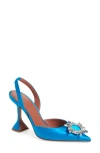 Amina Muaddi Begum Crystal Pointed Toe Slingback Pump