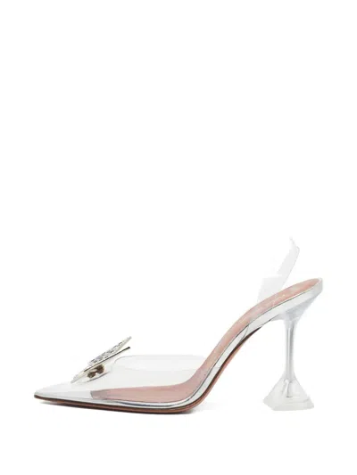 Pre-owned Amina Muaddi Begum Crystal Pumps In White