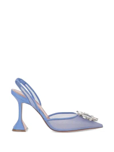 Amina Muaddi Begum Crystal-embellished Heeled Pumps In Black