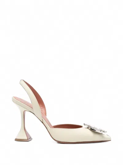 Amina Muaddi Begum Crystal-embellished Pumps In Neutral