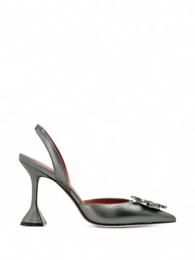 Amina Muaddi Begum Crystal-embellished Pumps In Silver