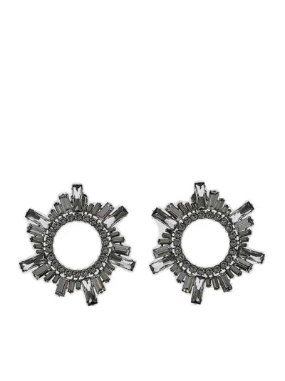 Amina Muaddi Begum Embellished Earrings In Black