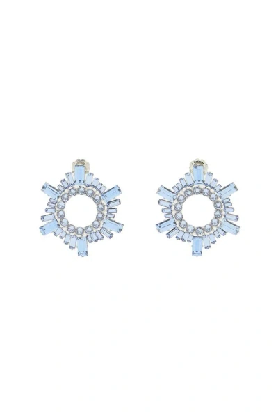 Amina Muaddi Begum Embellished Mini Earrings In Blue